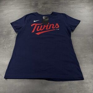 Nike Minnesota‎ Twins Shirt Womens Small Navy Blue Cotton MLB Baseball